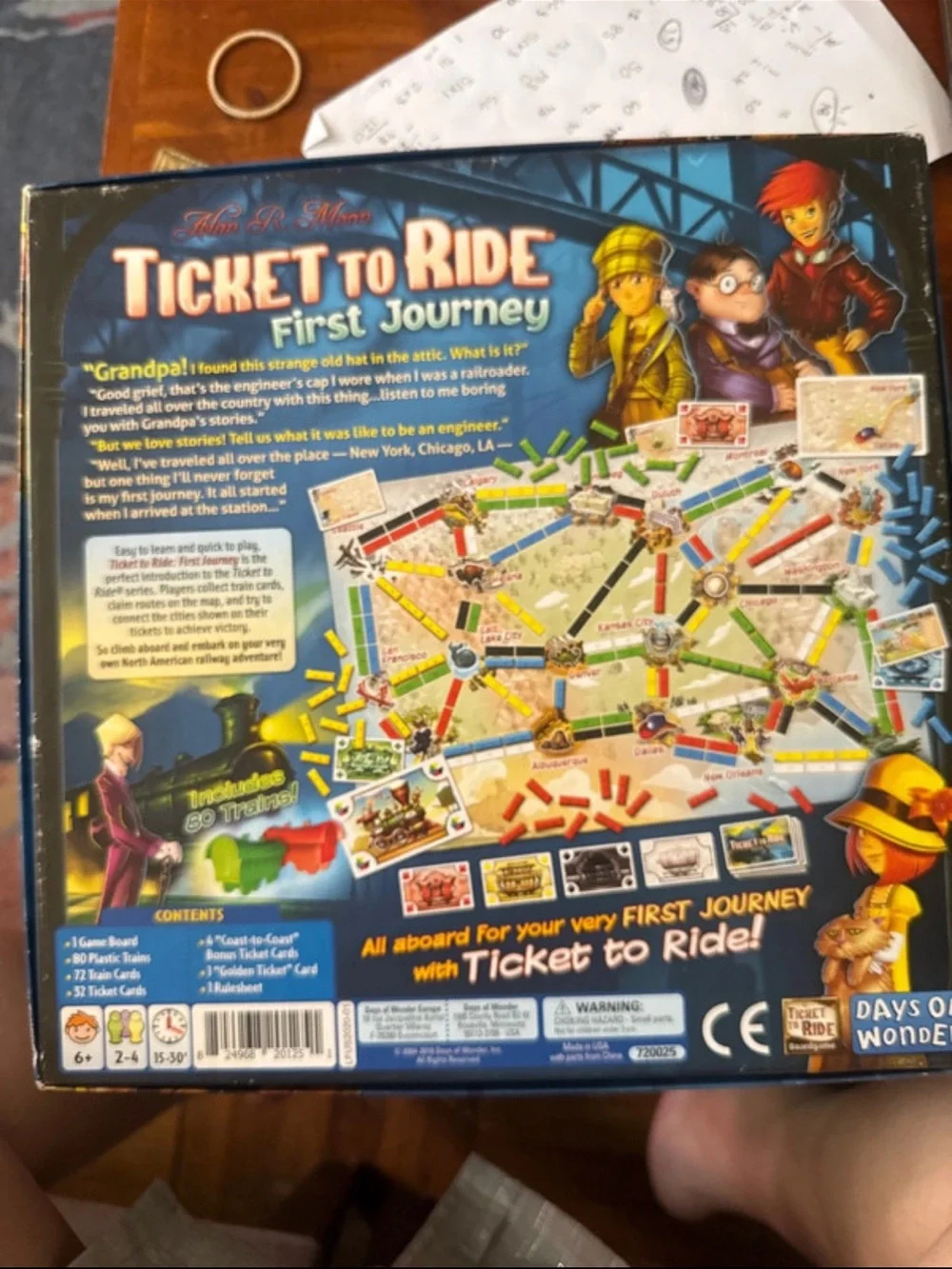Ticket to Ride: First Journey Kids Board Game - - Blue/Yellow Artwork